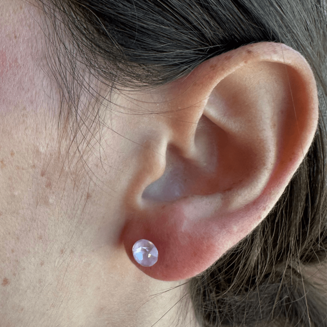 SHINY CRYSTAL PINK STUDS - ARETES - Malandra Jewelry - ZWA50.R - QX05454Y