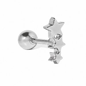 Shooting Star Silver Piercing - ARETES - Malandra Jewelry - ZTA45.P-EGD2526K