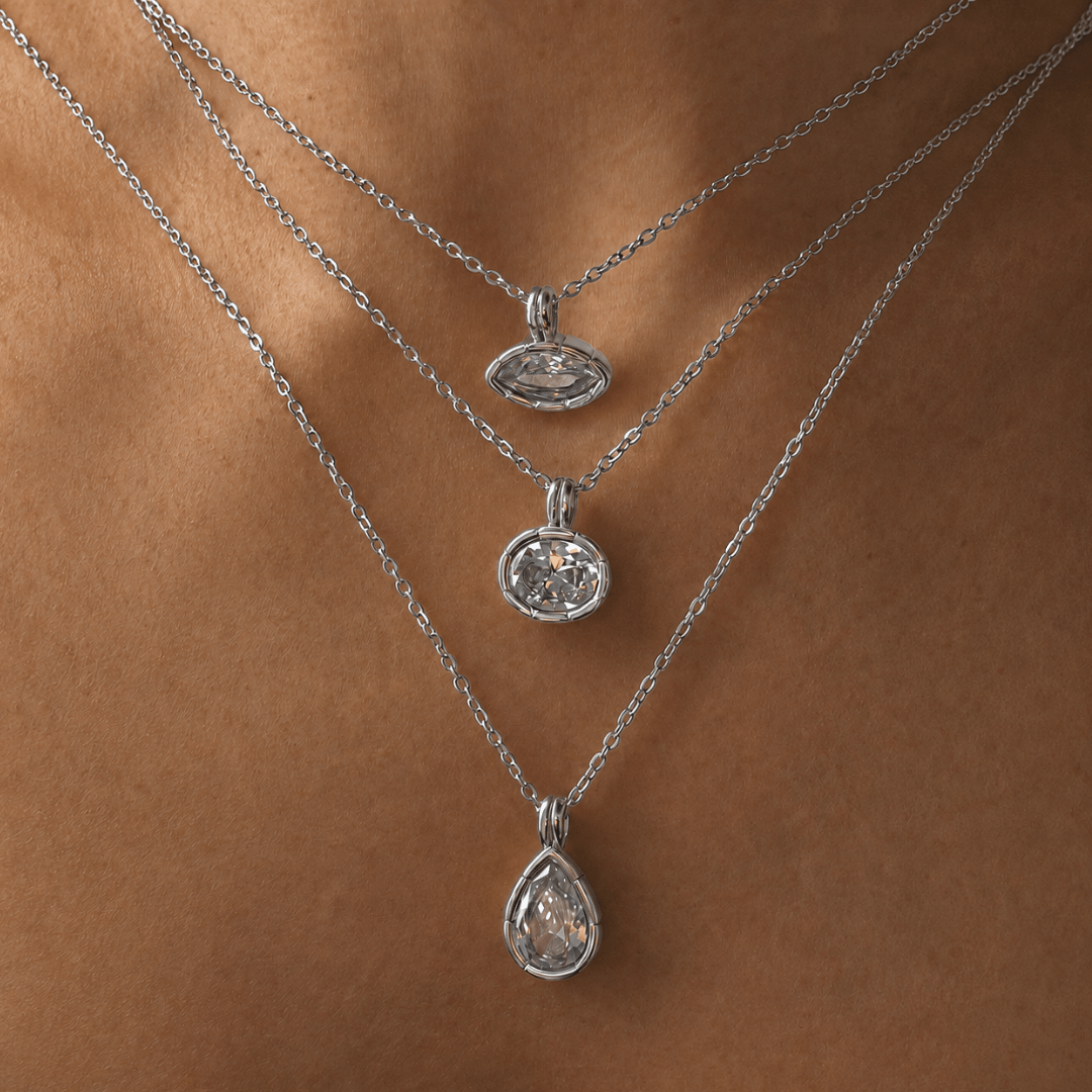 Silver Allure Marquise Necklace - COLLARES - Malandra Jewelry - EUWC604.P-JDN0104306-2-S