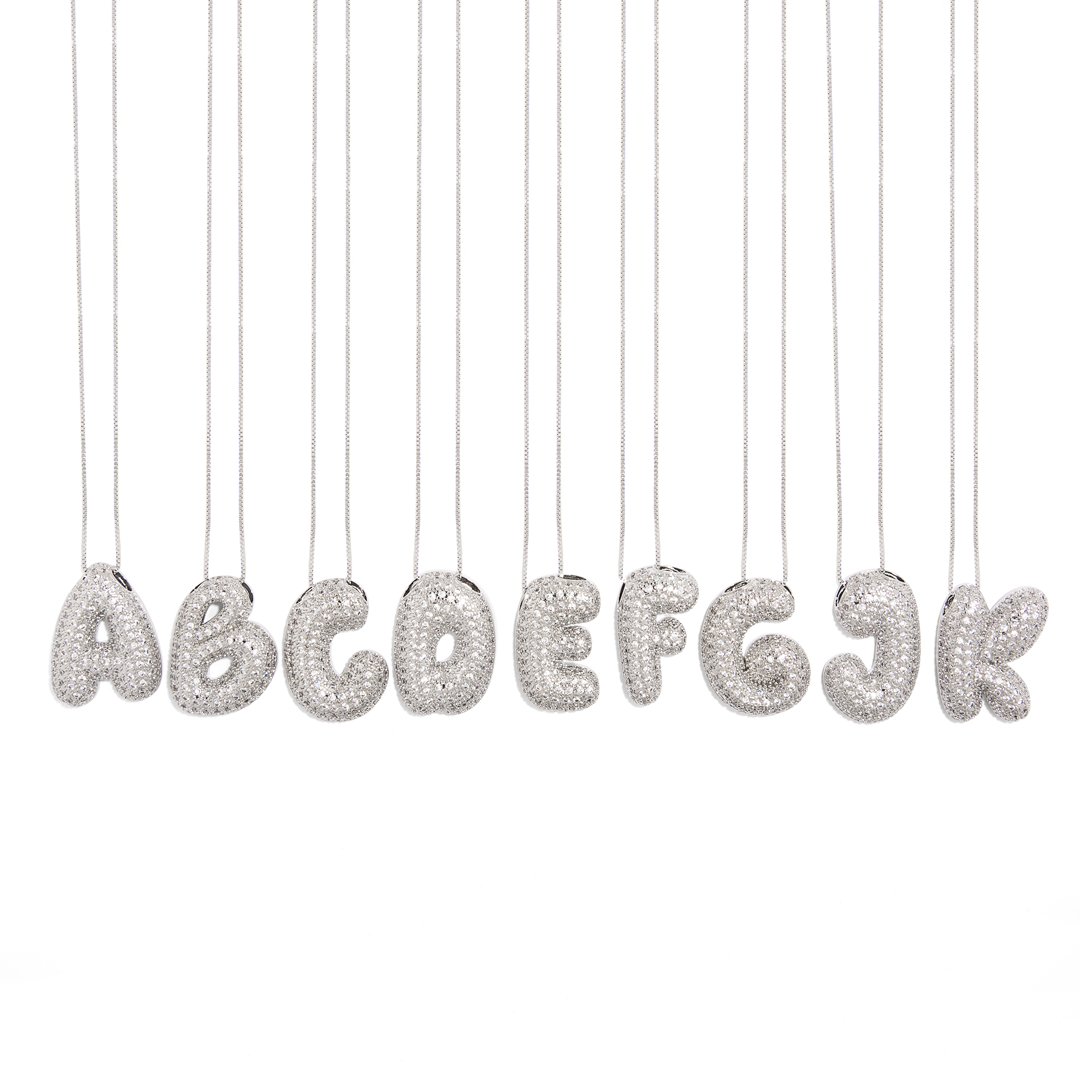 SILVER BALLOON SPARK LETTER NECKLACE - COLLARES - Malandra Jewelry - EFLC1.A - nkeq71