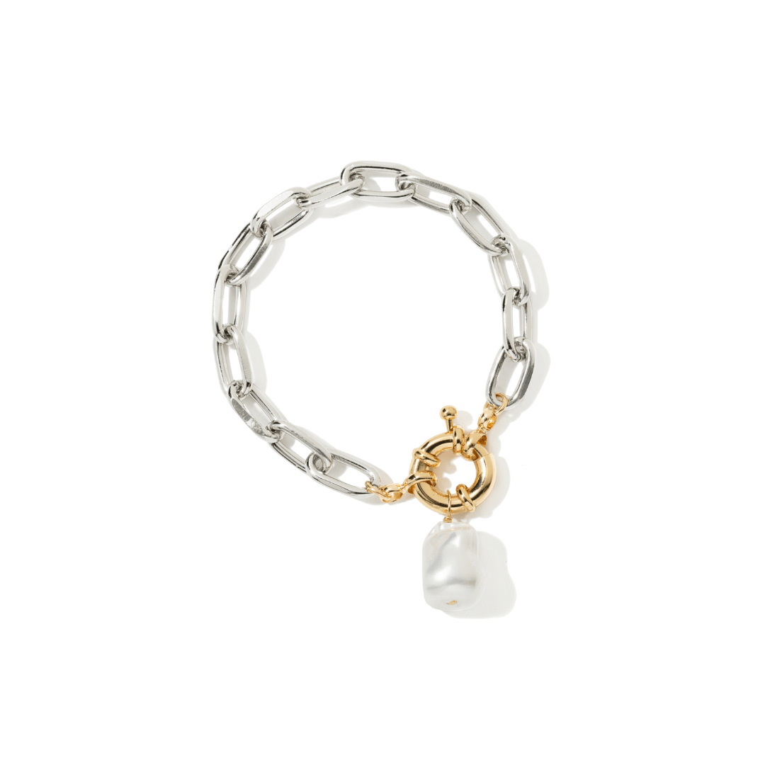 SILVER BAROQUE PEARL BRACELET - PULSERAS - Malandra Jewelry - TP2232