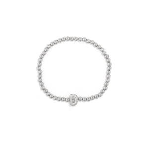 SILVER BEADS INITIAL BRACELET - PULSERAS - Malandra Jewelry - AP1535.A - J64484