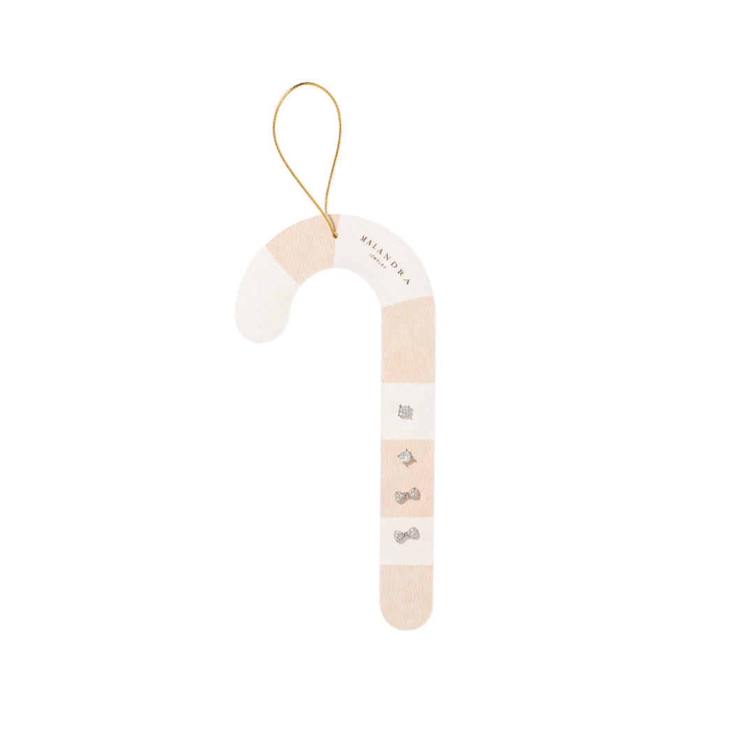 SILVER BOW LUX GIFT SET - ARETES - Malandra Jewelry - ZWA92.P-QX01161Y