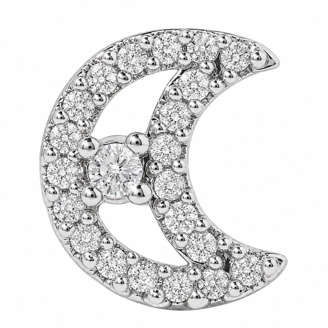 SILVER CRESCENT GLOW PIERCING - ARETES - Malandra Jewelry - ZTA34.P-EGD1965