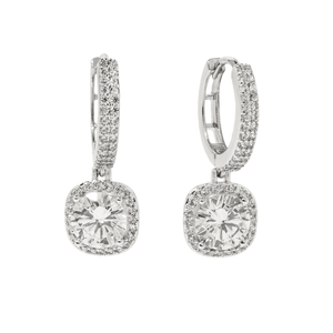 Silver Cushion Hoop Earrings - ARETES - Malandra Jewelry - ZWA160.P-QX08166Z