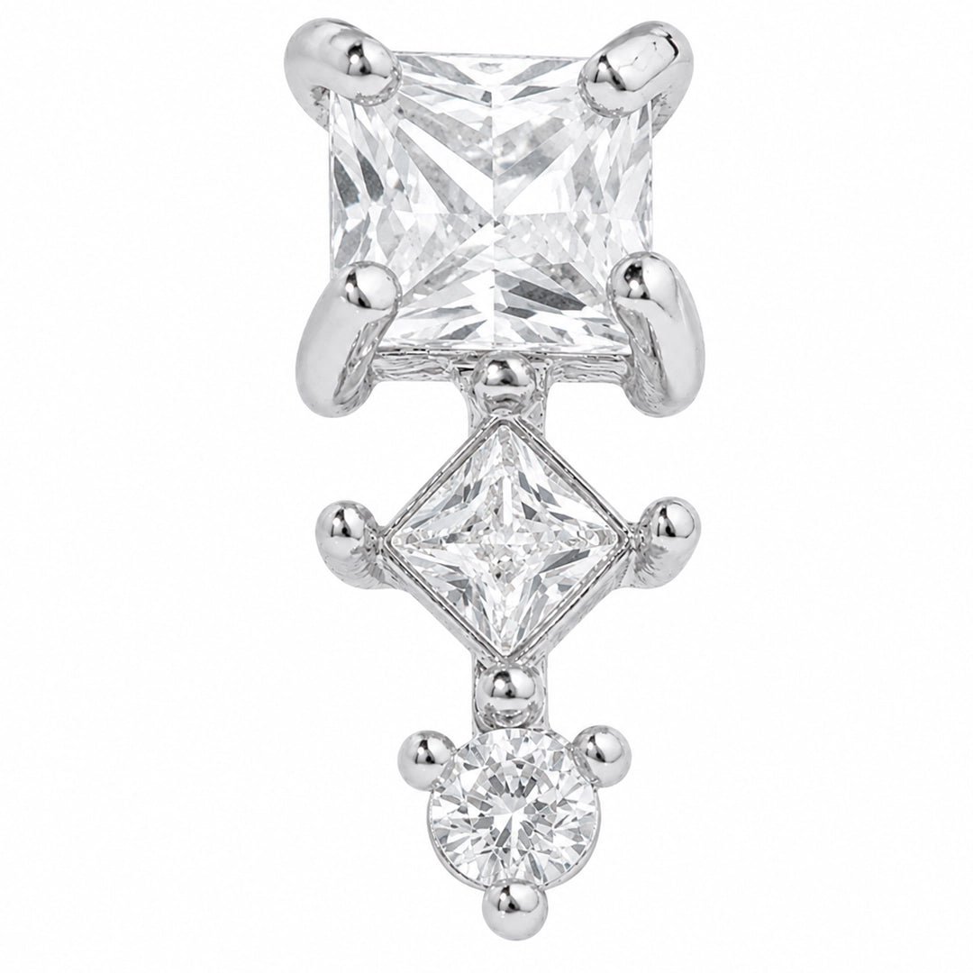 SILVER GEOMETRY LUXE PIERCING - ARETES - Malandra Jewelry - ZTA35.P-EGD1981