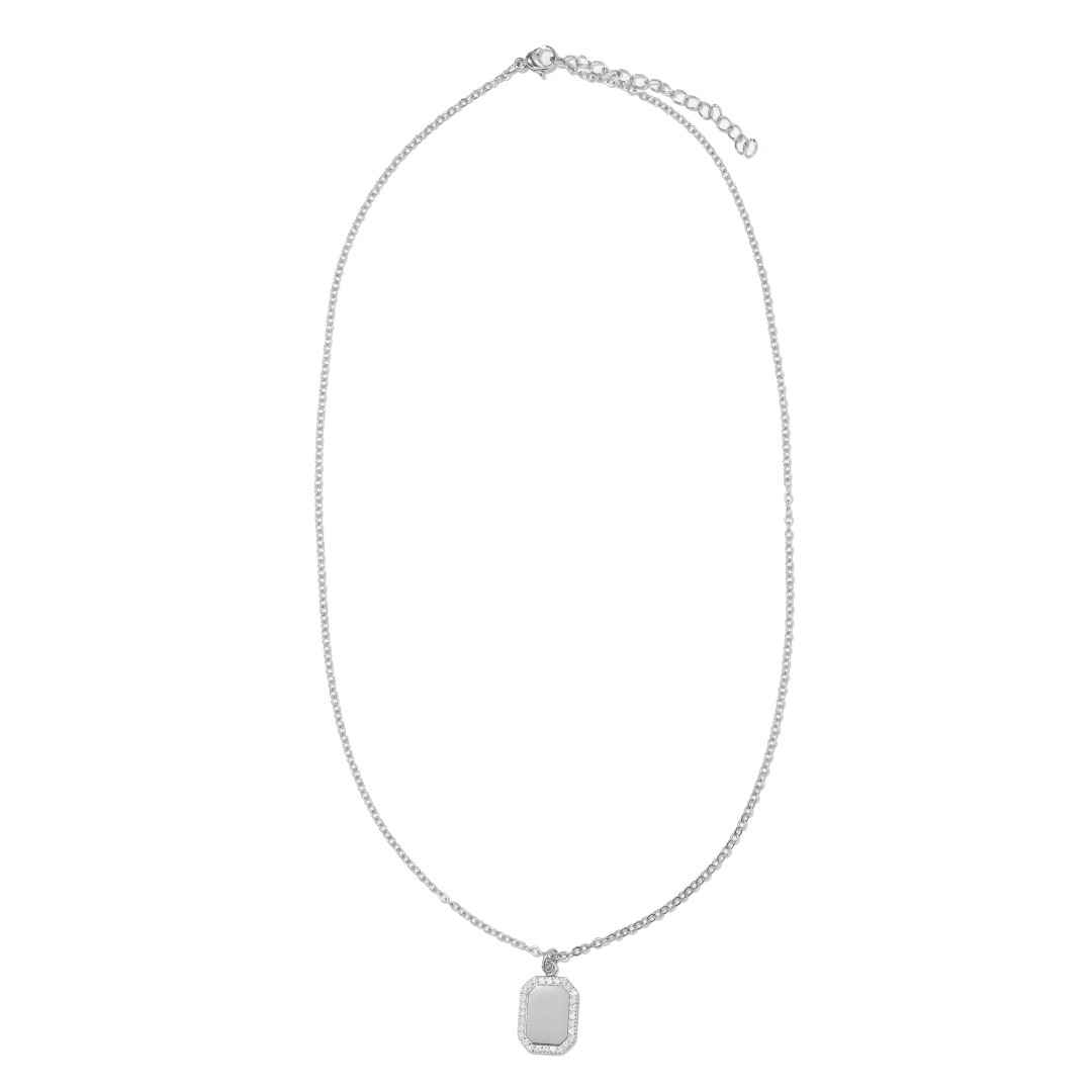 SILVER GLAM CUSTOM TAG NECKLACE - COLLARES GRABADOS - Malandra Jewelry - LJC2.P-JT-NB2958