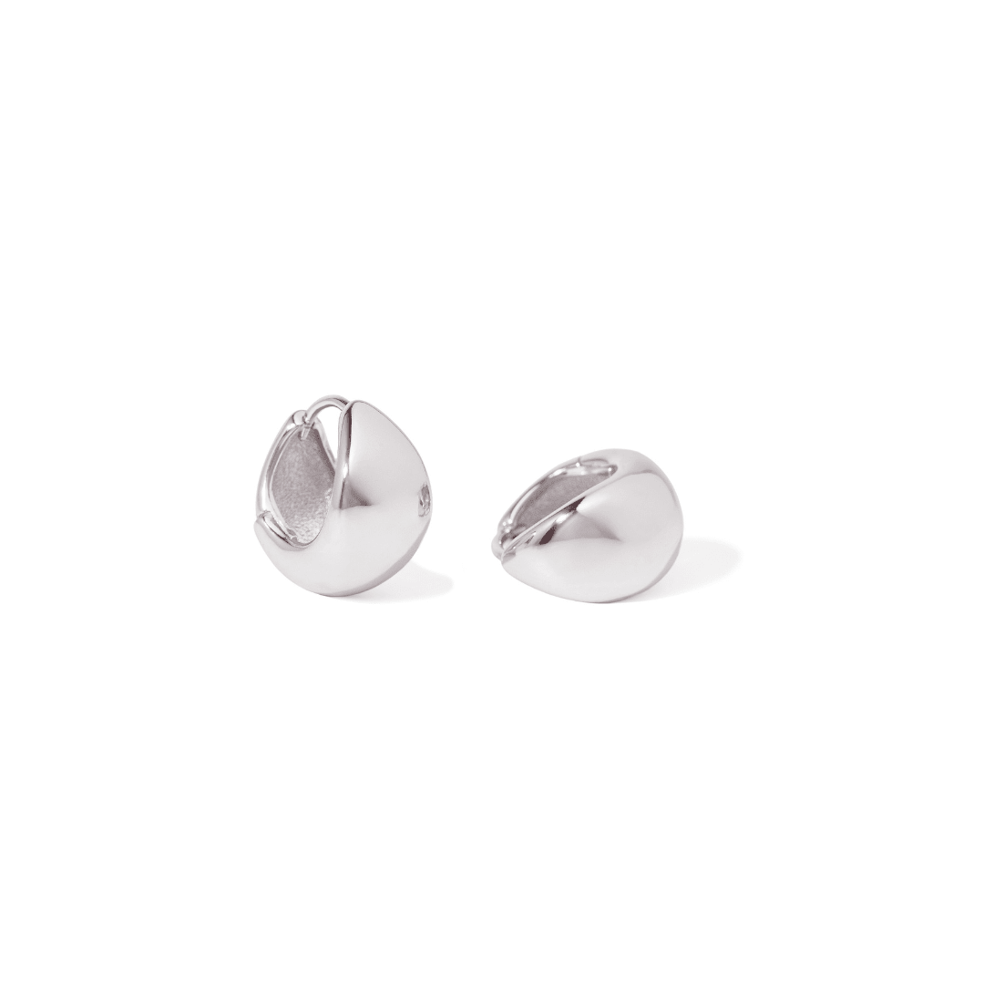 SILVER GLEAM DROP HOOPS - ARETES - Malandra Jewelry - ZWA120.P-QX06555