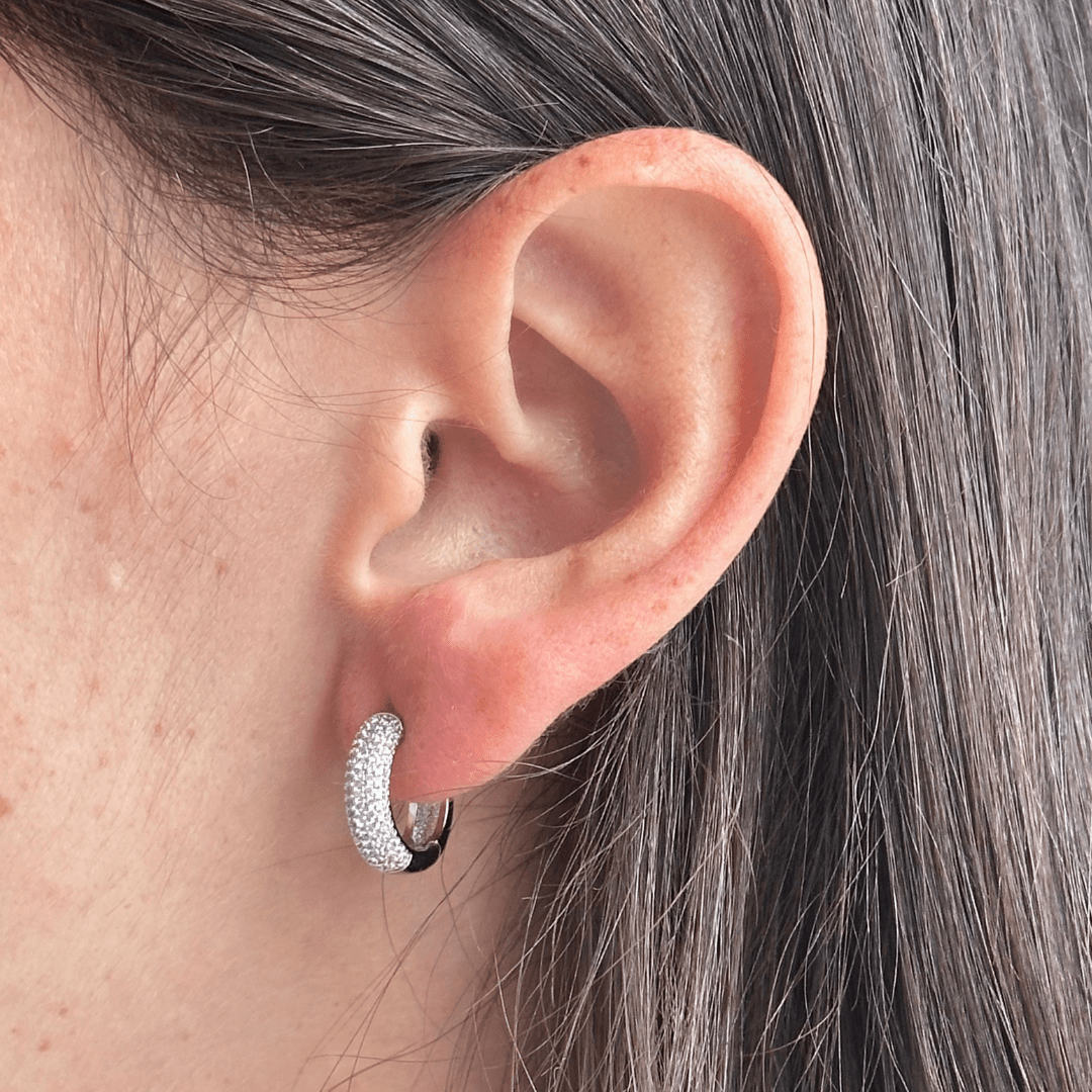 SILVER GLEAM LUX HOOPS - ARETES - Malandra Jewelry - ZWA7.P - QX02479