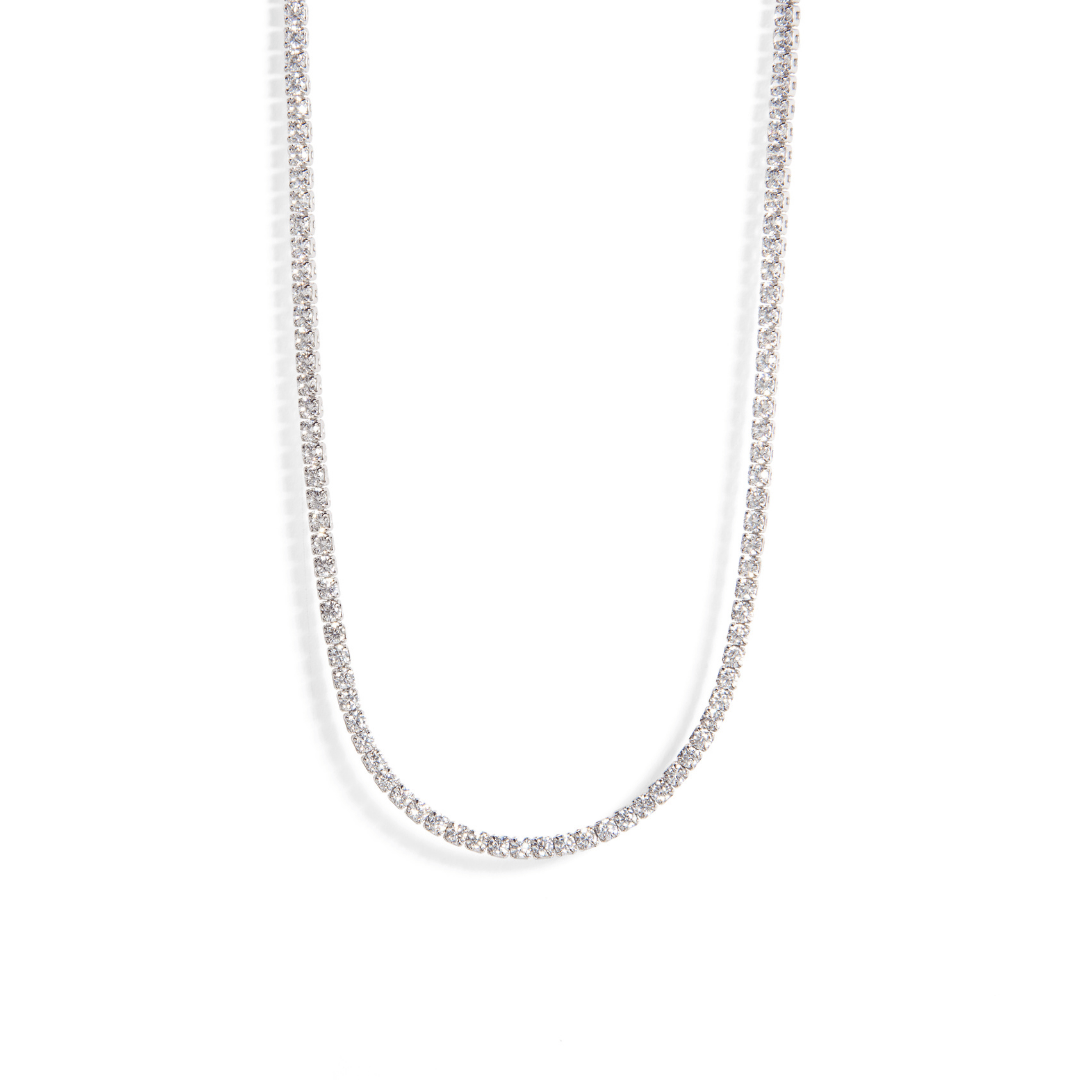 SILVER GLEAM TENNIS NECKLACE - COLLARES - Malandra Jewelry - ERC101.P - DZ60302694068A - 1