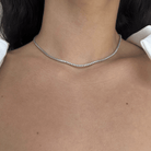 SILVER GLEAM TENNIS NECKLACE - COLLARES - Malandra Jewelry - ERC101.P - DZ60302694068A - 1