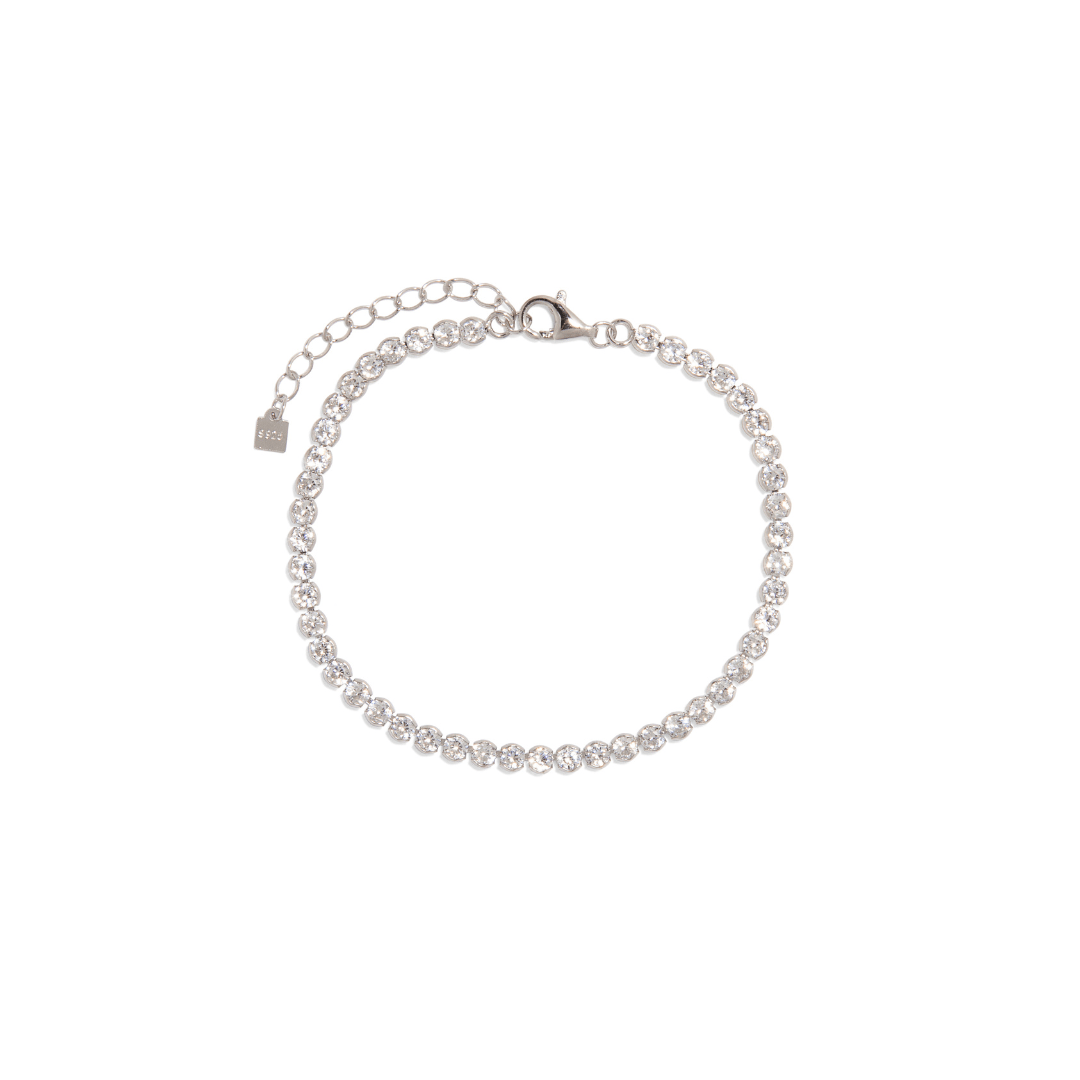 SILVER GLIMMER TENNIS BRACELET - PULSERAS - Malandra Jewelry - EAWP103.P - MMB35