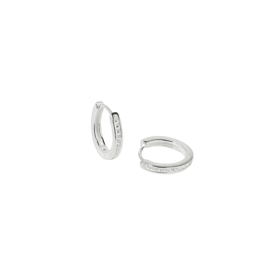 SILVER GLOW LARGE HOOPS - ARETES - Malandra Jewelry - FBA471-1EAR0177-PR
