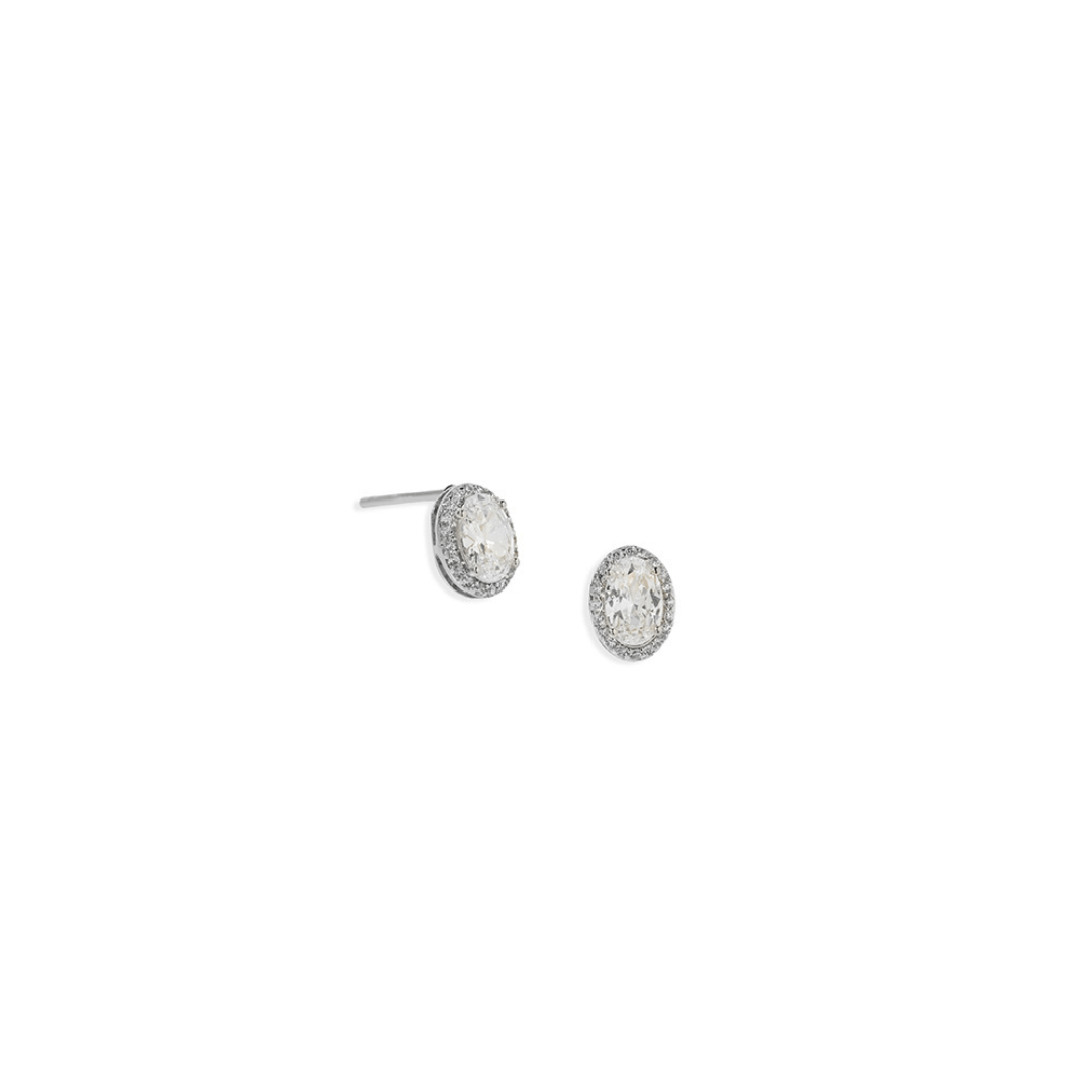 SILVER GLOW OVAL EARRINGS - ARETES - Malandra Jewelry - ZWA73.P - QX02196