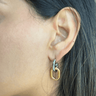 SILVER & GOLD LINK EARRINGS - ARETES - Malandra Jewelry - EUWA115 - JDE2410009 - PS