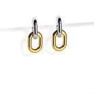 SILVER & GOLD LINK EARRINGS - ARETES - Malandra Jewelry - EUWA115 - JDE2410009 - PS