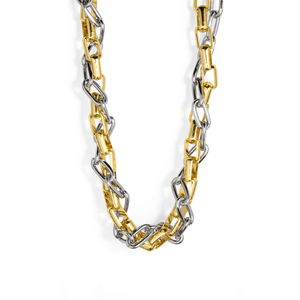 SILVER & GOLD TWIST CHAIN NECKLACE - COLLARES - Malandra Jewelry - TC1986