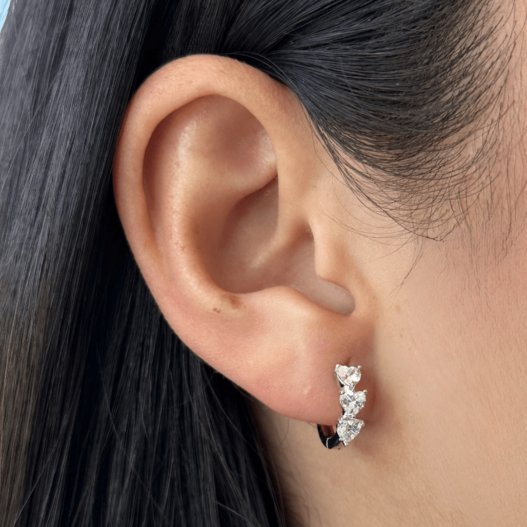 SILVER HALO HEARTS HOOPS - ARETES - Malandra Jewelry - ZWA17.P-QX01344