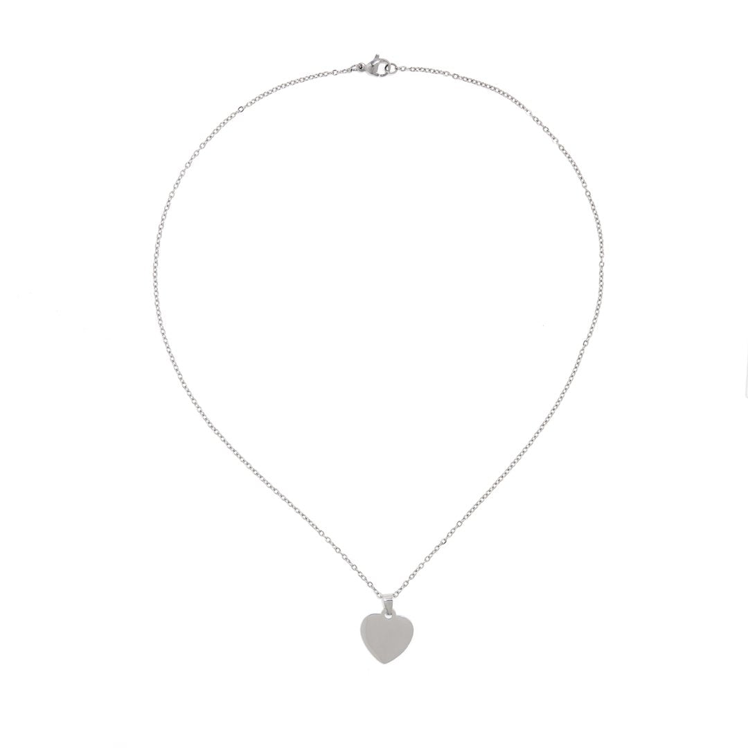 SILVER HEART CUSTOM NECKLACE - COLLARES GRABADOS - Malandra Jewelry - ESYC8