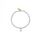 SILVER INITIAL BEAD BRACELET - PULSERAS - Malandra Jewelry - TP1842.C