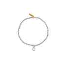 SILVER INITIAL BEAD BRACELET - PULSERAS - Malandra Jewelry - TP1842.C