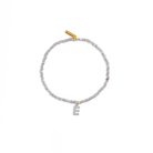 SILVER INITIAL BEAD BRACELET - PULSERAS - Malandra Jewelry - TP1842.E