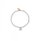 SILVER INITIAL BEAD BRACELET - PULSERAS - Malandra Jewelry - TP1842.M