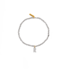 SILVER INITIAL BEAD BRACELET - PULSERAS - Malandra Jewelry - TP1842.R