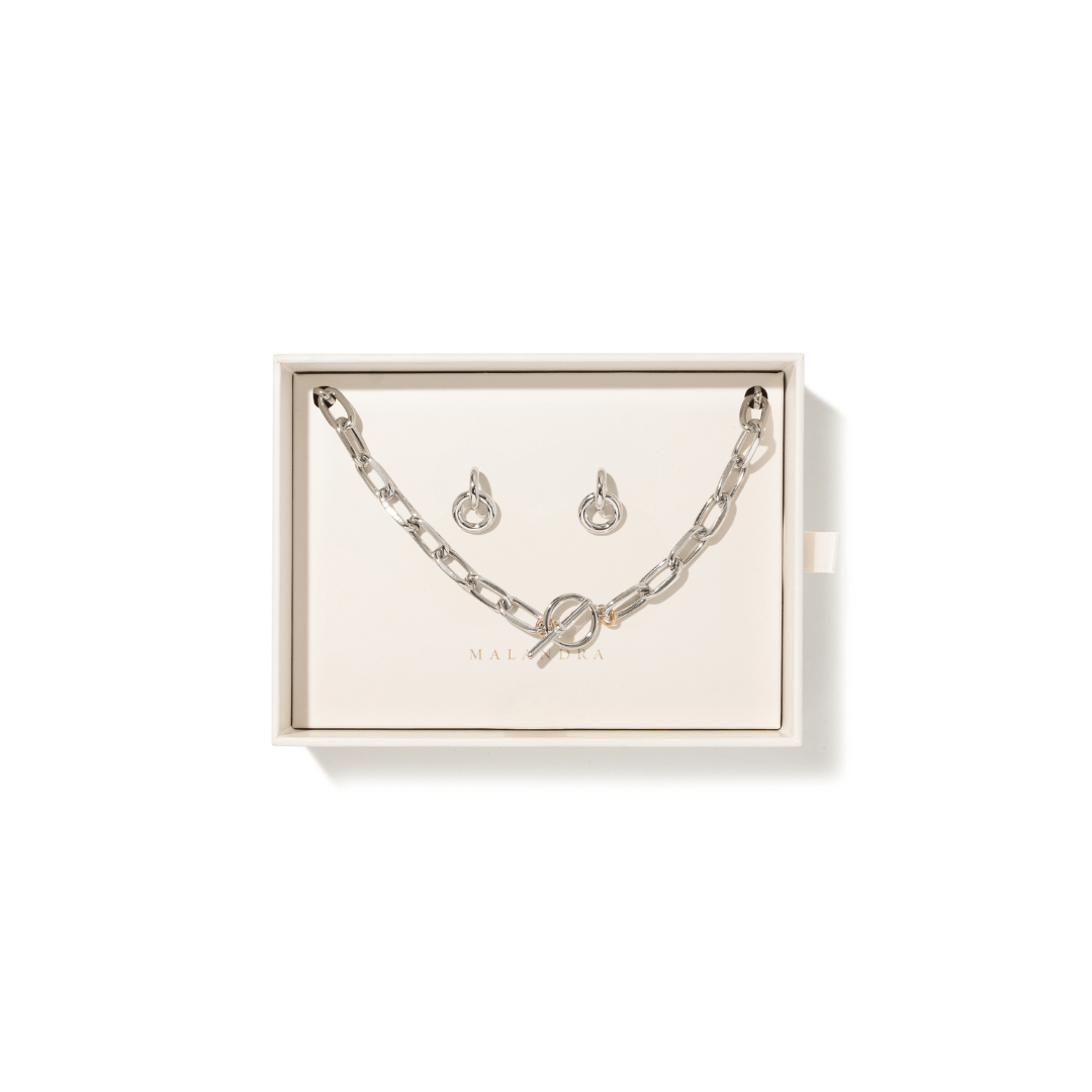 SILVER LOOP GIFT SET - SETS DE REGALO - Malandra Jewelry - SET128-TC1826-ZWA14.P