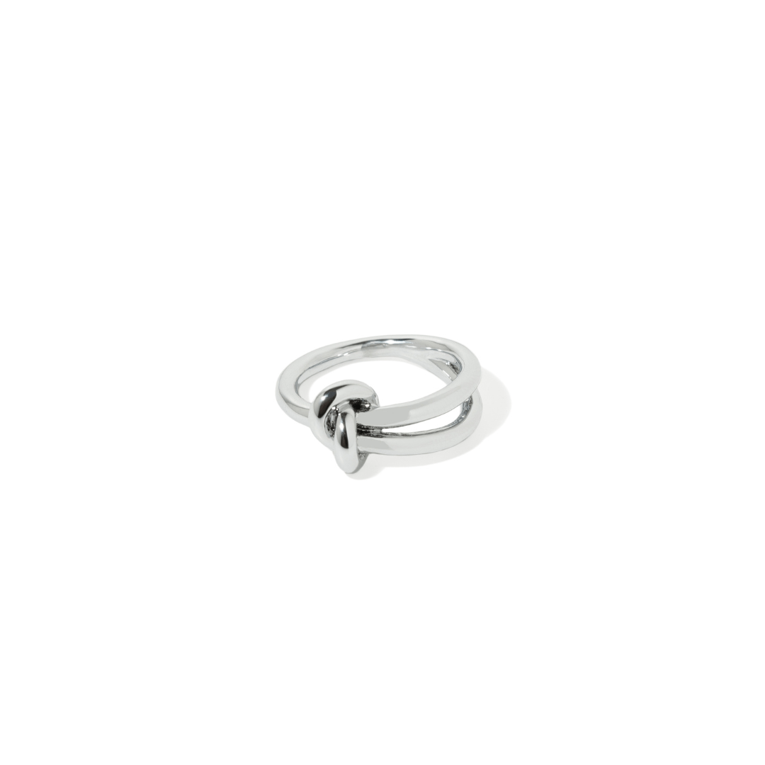 SILVER LUMI KNOT RING - ANILLOS - Malandra Jewelry - EVFR61.6-RBR0147CR