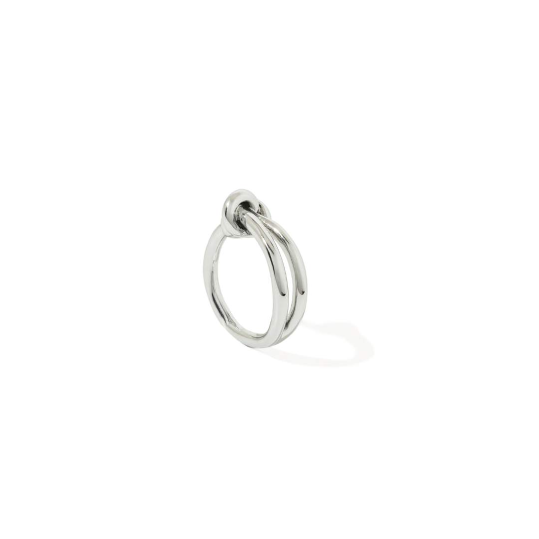 SILVER LUMI KNOT RING - ANILLOS - Malandra Jewelry - EVFR61.6-RBR0147CR