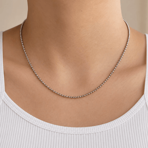 Silver Lustre Beaded Necklace - COLLARES - Malandra Jewelry - LSC17.P-HC41409