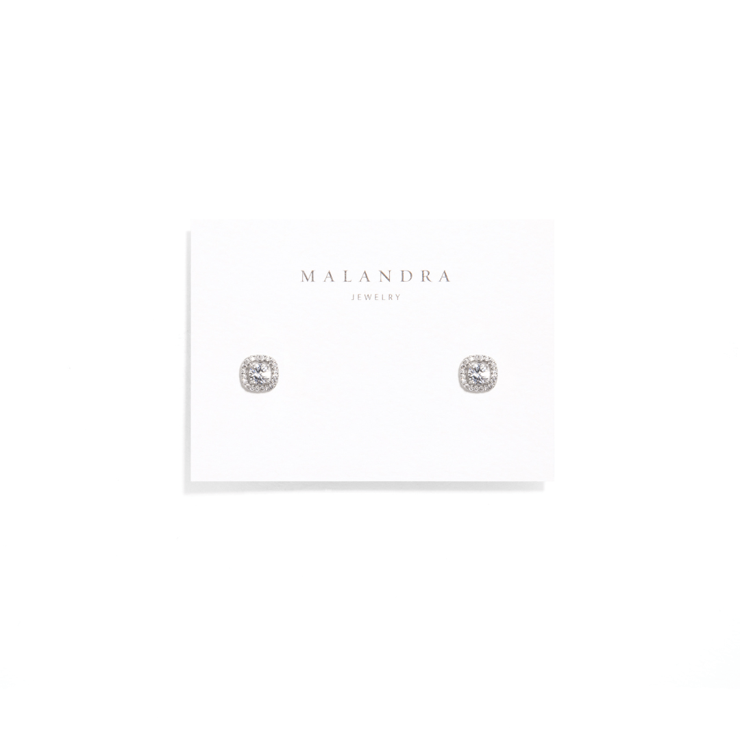 SILVER LUXE EARRINGS - ARETES - Malandra Jewelry - ZWA35.P - QX03450YS