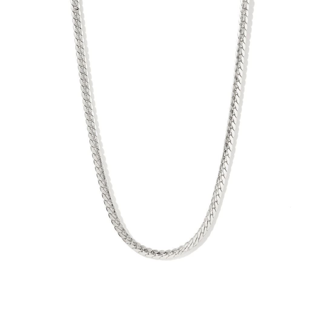 SILVER LUXE FLAT ESSENTIAL NECKLACE - COLLARES - Malandra Jewelry - ICC510.P