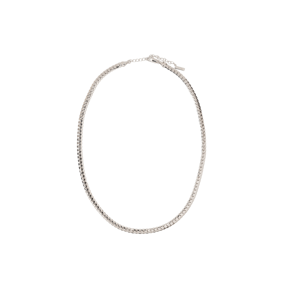 SILVER LUXE FLAT ESSENTIAL NECKLACE - COLLARES - Malandra Jewelry - ICC510.P