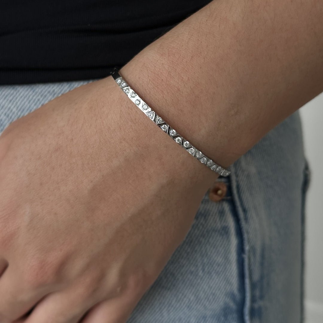 SILVER LUXE HALO BANGLE - PULSERAS - Malandra Jewelry - EMKP18.P-B-0269