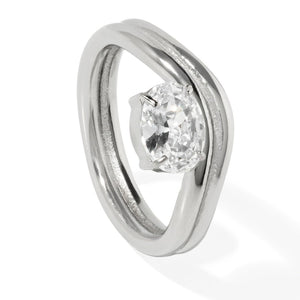 SILVER LUXE HALO RING - ANILLOS - Malandra Jewelry - EUWR483.7-JDR0101328-S-7