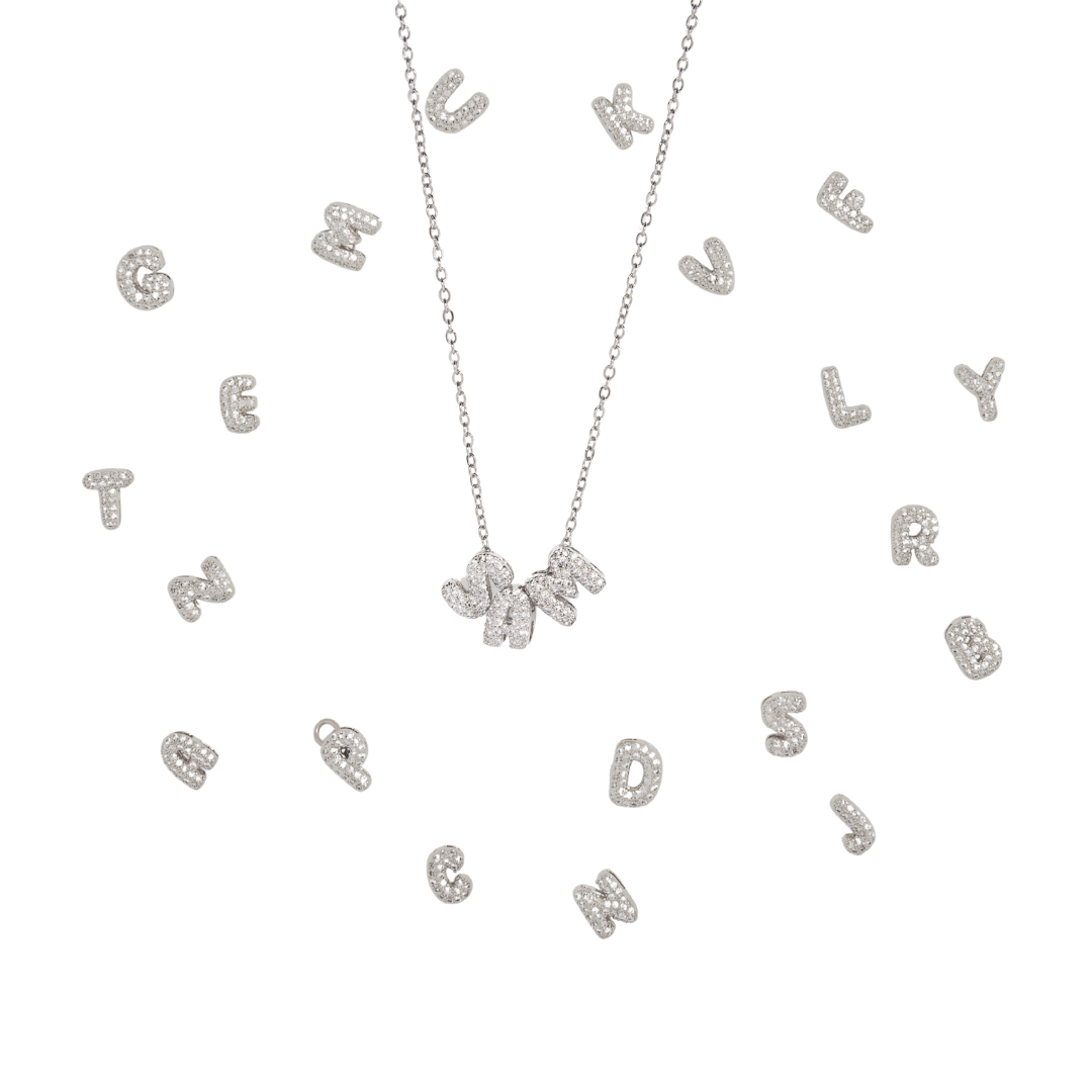 SILVER LUXE LETTERS - DIJES - Malandra Jewelry - AD1521.Z - J46296