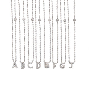 SILVER MILANO LETTER NECKLACE - COLLARES - Malandra Jewelry - EAWC37.A