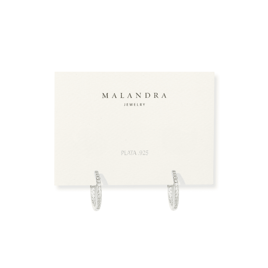SILVER MILANO SHINE HOOPS - ARETES - Malandra Jewelry - FBA468-1EAR0060-RR