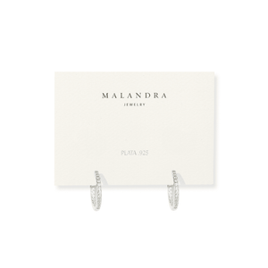 SILVER MILANO SHINE HOOPS - ARETES - Malandra Jewelry - FBA468-1EAR0060-RR