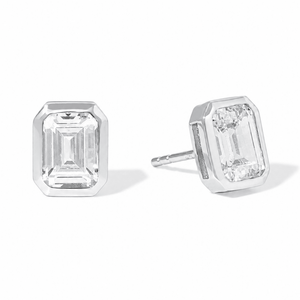 Silver Milano Square Studs - ARETES - Malandra Jewelry - LSA14.P-HC53853