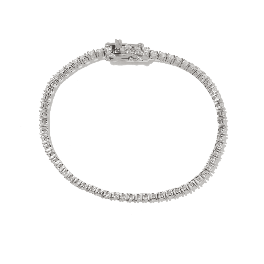 Silver Moissanite 2mm Tennis Bracelet - PULSERAS - Malandra Jewelry - LSP5.P-HKG0002