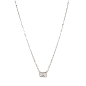 Silver Moissanite Baguette Necklace - COLLARES - Malandra Jewelry - LSC7.P-HC39812L