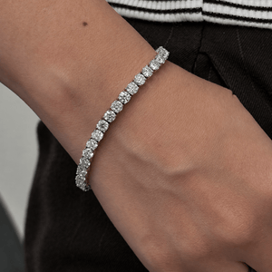 Silver Moissanite Dazzle Tennis Bracelet - PULSERAS - Malandra Jewelry - LRP10.P-SMOB01-P-4-6.5