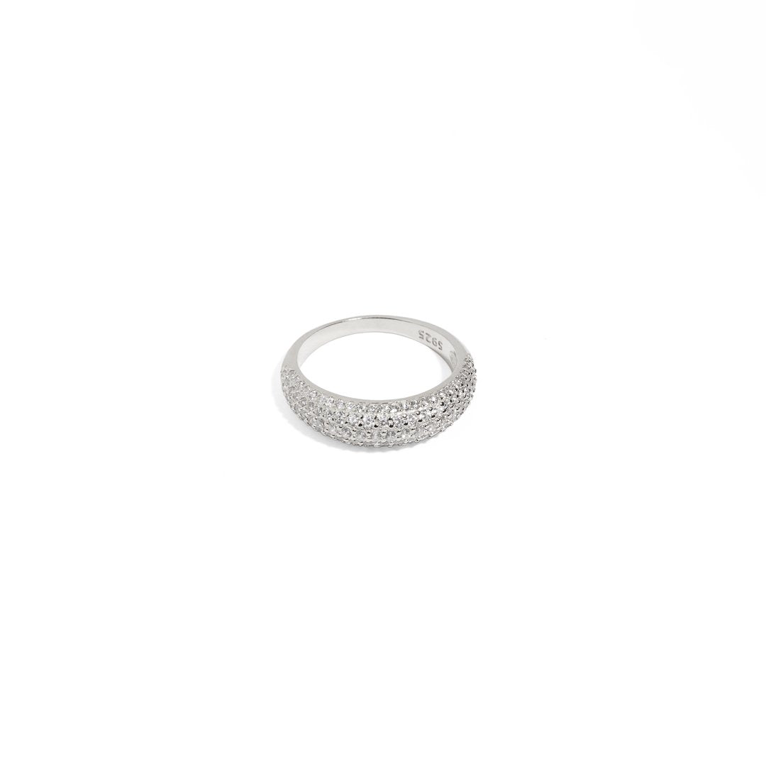 SILVER PAVE MILANO RING - ANILLOS - Malandra Jewelry - EAWR58.6 - MMR256 - S - 6