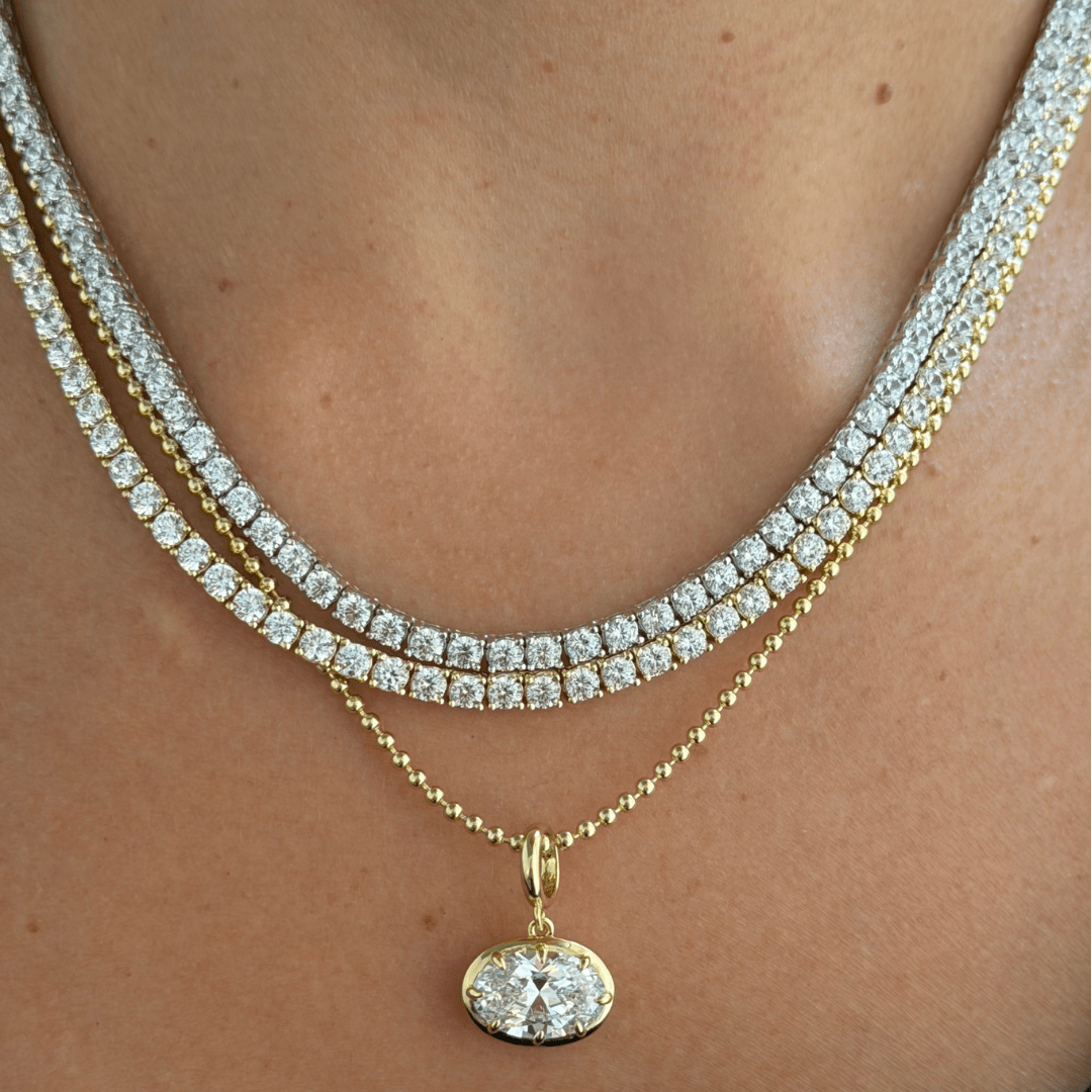 Silver Royale Tennis Necklace - COLLARES - Malandra Jewelry - LSC6.P-HK00013