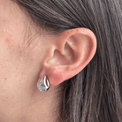 SILVER SCULPTED DROP EARRINGS - ARETES - Malandra Jewelry - ZWA2.P - QX00913Y