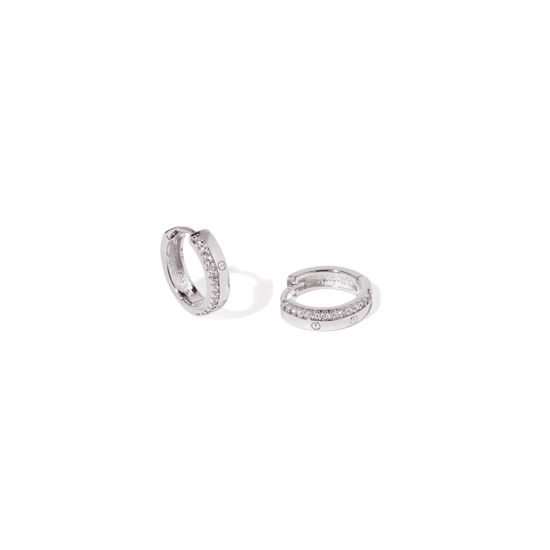 SILVER SHIFT GLOW HOOPS - ARETES - Malandra Jewelry - ZWA96.P-QX06461