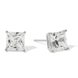 Silver Shimmer Square Studs - ARETES - Malandra Jewelry - ZWA159.P-QX01076ZYN